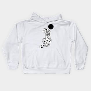 White tiger moon Kids Hoodie